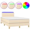 vidaXL &Kappa;&rho;&epsilon;&beta;ά&tau;&iota; Boxspring &mu;&epsilon; &Sigma;&tau;&rho;ώ&mu;&alpha; & LED &Kappa;&rho;&epsilon;&mu; 120x200 &epsilon;&kappa;. &Upsilon;&phi;&alpha;&sigma;&mu;ά&tau;&iota;&nu;&omicron;