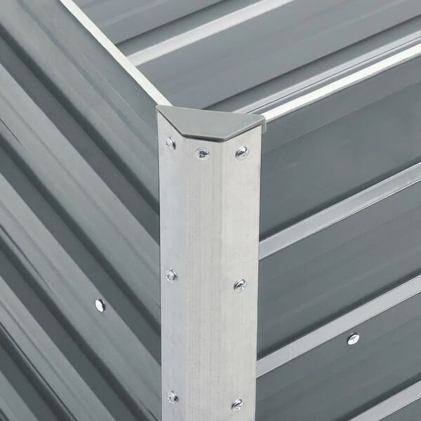 vidaXL Ζαρντινιέρα Υπερυψωμένη Γκρι 240x40x45 εκ. Γαλβανισμ. Χάλυβας