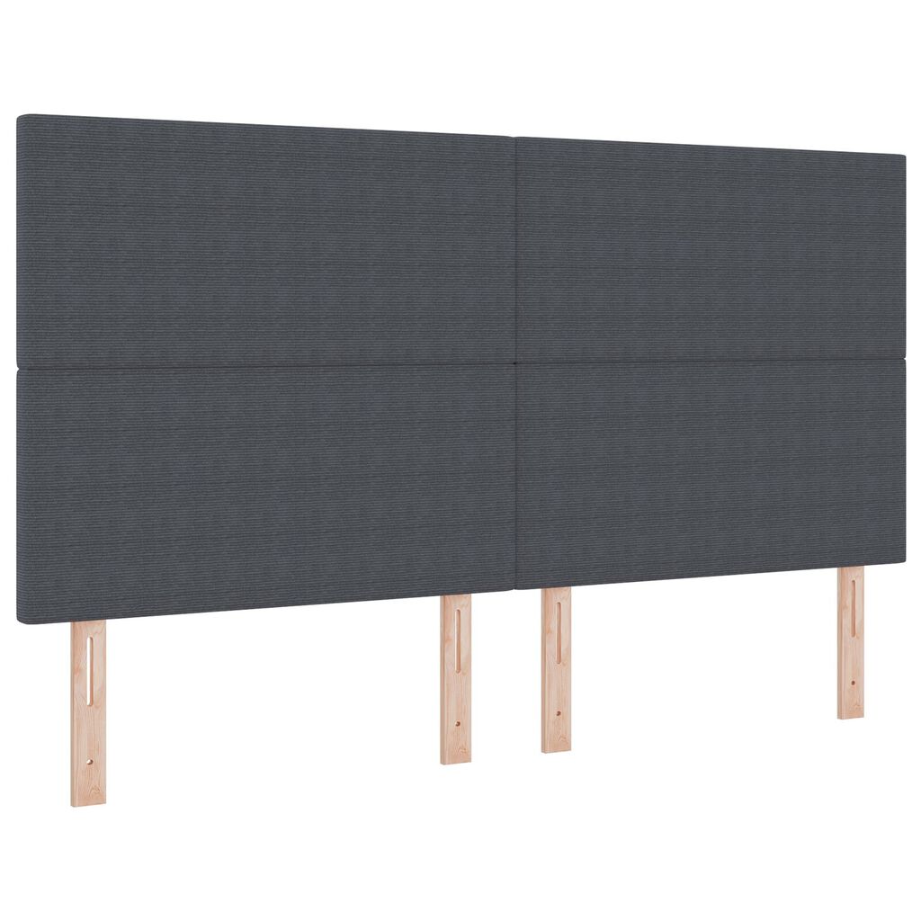 vidaXL Κρεβάτι Box Spring με Στρώμα Σκούρο Γκρι Ύφασμα Βελουτέ