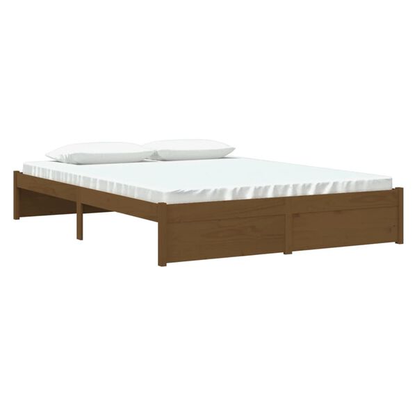 vidaXL Πλαίσιο Κρεβατιού Μελί 150 x 200 εκ. Μασίφ Ξύλο King Size