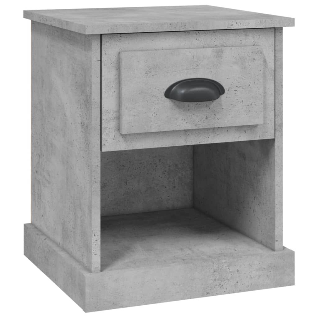 vidaXL Κομοδίνο Γκρι Σκυρ. 39x39x47,5 εκ. από Επεξεργασμένο Ξύλο