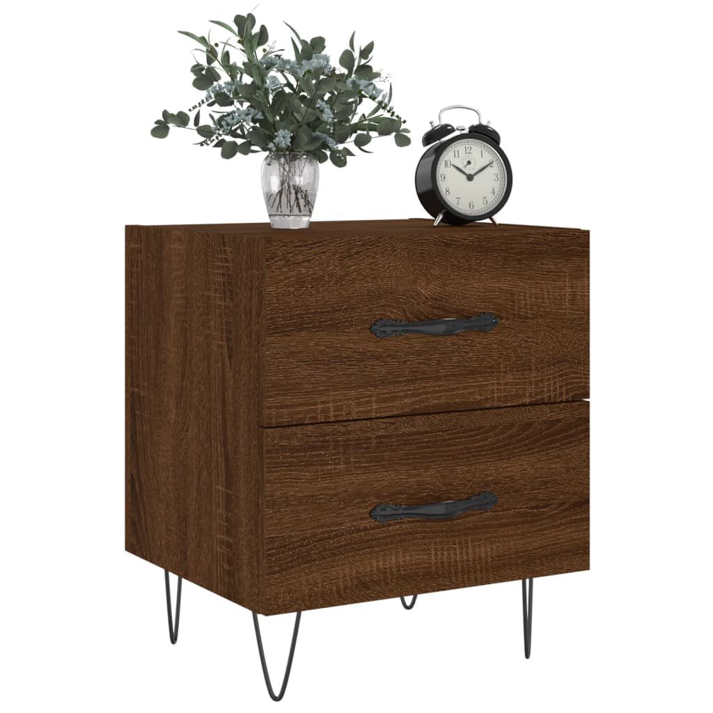vidaXL Κομοδίνο Καφέ Δρυς 40 x 35 x 47,5 εκ. από Επεξεργ. Ξύλο
