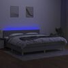 vidaXL &Kappa;&rho;&epsilon;&beta;ά&tau;&iota; Boxspring &mu;&epsilon; &Sigma;&tau;&rho;ώ&mu;&alpha; & LED &Alpha;&nu;.&Gamma;&kappa;&rho;&iota; 200x200&epsilon;&kappa;. &Upsilon;&phi;&alpha;&sigma;&mu;ά&tau;&iota;&nu;&omicron;