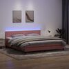 vidaXL &Kappa;&rho;&epsilon;&beta;ά&tau;&iota; Boxspring &mu;&epsilon; &Sigma;&tau;&rho;ώ&mu;&alpha; & LED &rho;&omicron;&zeta; 180x220 cm &Beta;&epsilon;&lambda;&omicron;ύ&delta;&iota;&nu;&omicron;