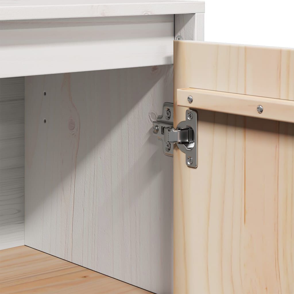 vidaXL Ντουλάπια 2 τεμ. Λευκά 31,5 x 34 x 75 εκ. από Μασίφ Ξύλο Πεύκου