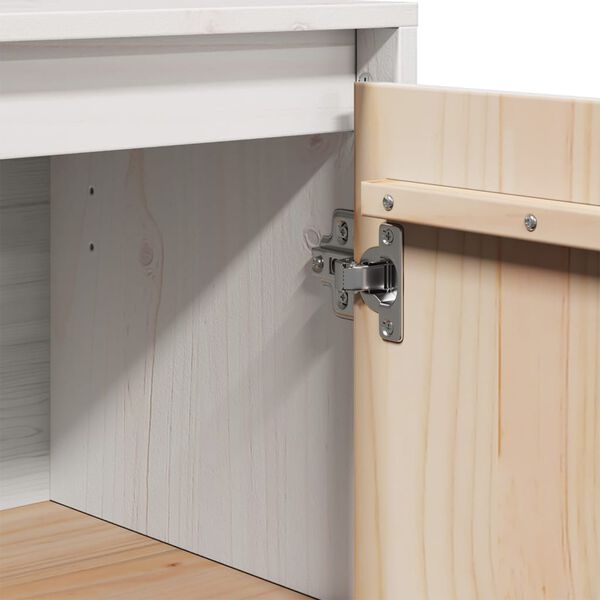 vidaXL Ντουλάπια 2 τεμ. Λευκά 31,5 x 34 x 75 εκ. από Μασίφ Ξύλο Πεύκου