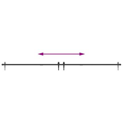 vidaXL Κιτ συρόμενης πόρτας γραφείου 244 cm από ανθρακούχο χάλυβα