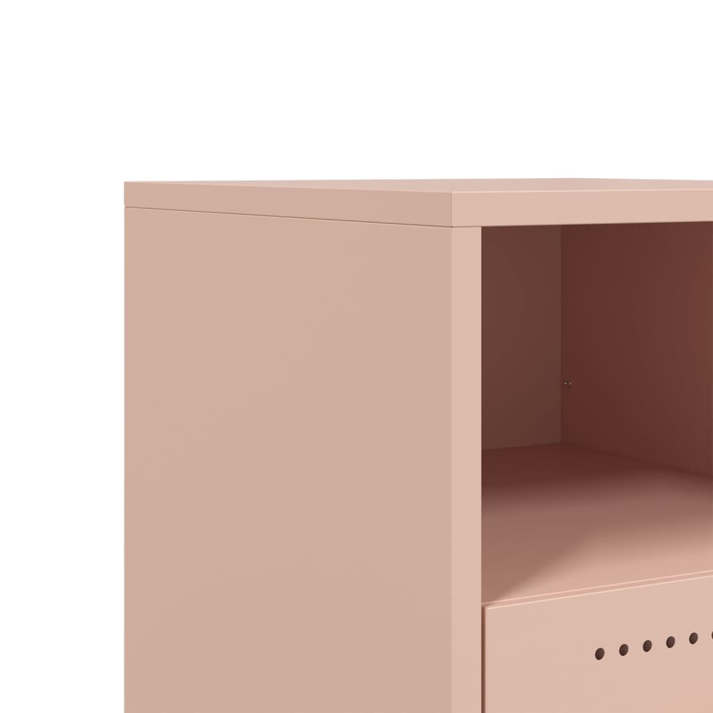 vidaXL Κομοδίνο Ροζ 36x39x43,5 εκ. από Χάλυβα