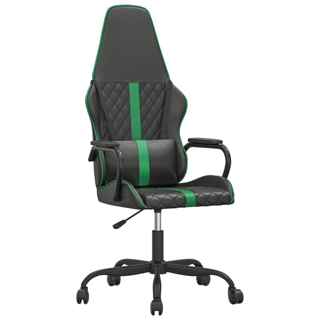 vidaXL Καρέκλα Gaming Μασάζ Πράσινο και Μαύρο από Συνθετικό Δέρμα