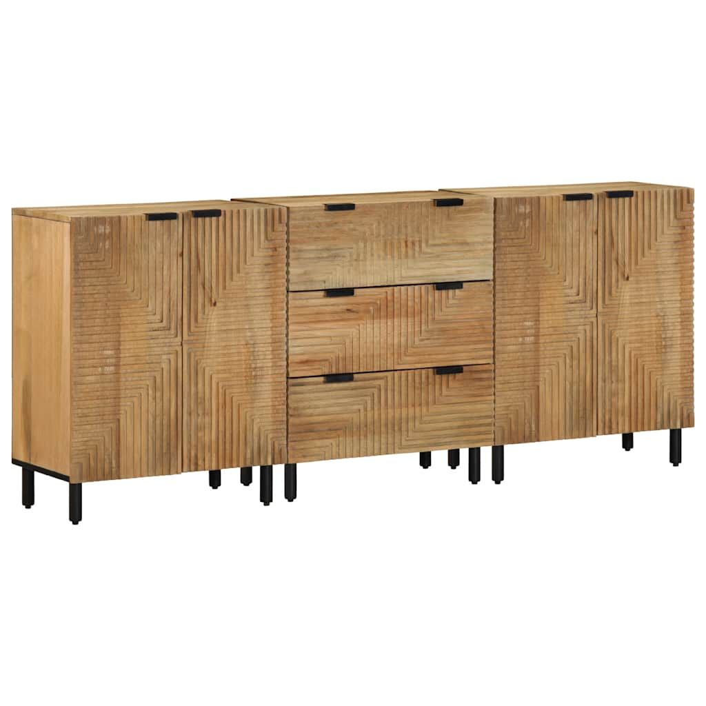 vidaXL 3 τεμαχίων Sideboards καφέ 60x33x75 cm μασίφ ξύλο Mango