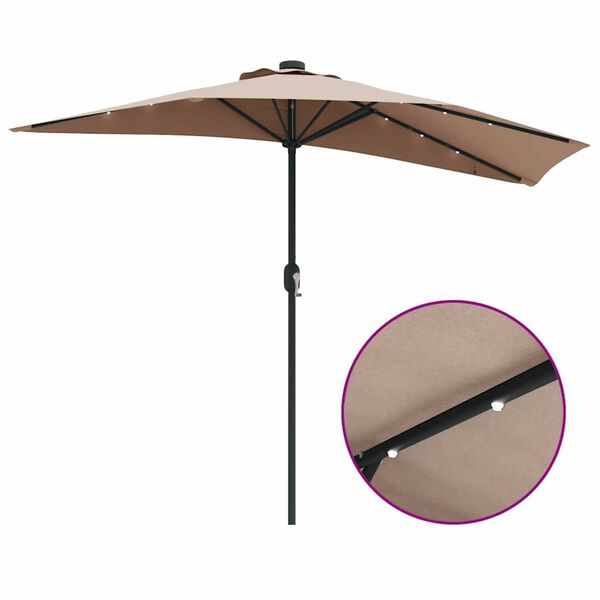 vidaXL Ομπρέλα Κήπου Taupe 294 x 150 x 224 εκ ύφασμα