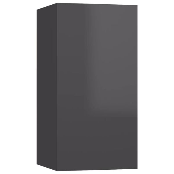 vidaXL Έπιπλο Τηλεόρασης Γυαλιστερό Γκρι 30,5 x 30 x 60εκ. Επεξ. Ξύλο