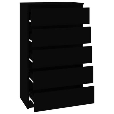 vidaXL Συρταριέρα Μαύρη 60 x 36 x 103 εκ. από Επεξεργασμένο Ξύλο