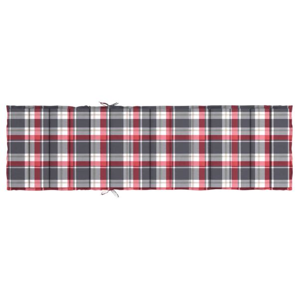 vidaXL Μαξιλάρι Ξαπλώστρας Κόκκινο Καρό 200x50x3 εκ. από Ύφασμα Oxford