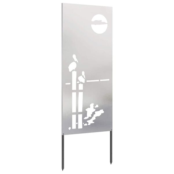 vidaXL Οθόνη Ιδιωτικότητας Κήπου Ασημί 50 x 140 εκ Ανοξείδωτο ατσάλι