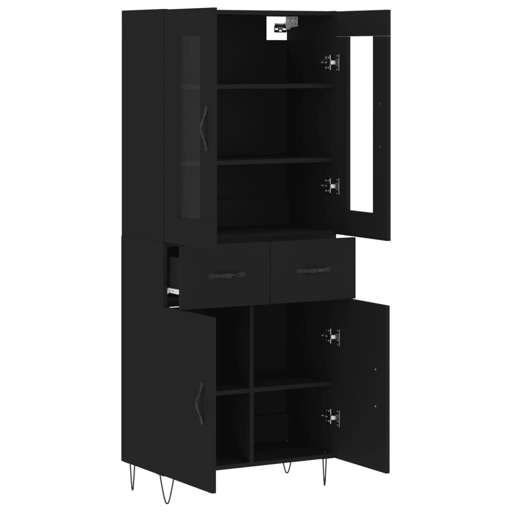 vidaXL Ντουλάπι Μαύρο 69,5x34x180 εκ. από Επεξεργασμένο Ξύλο