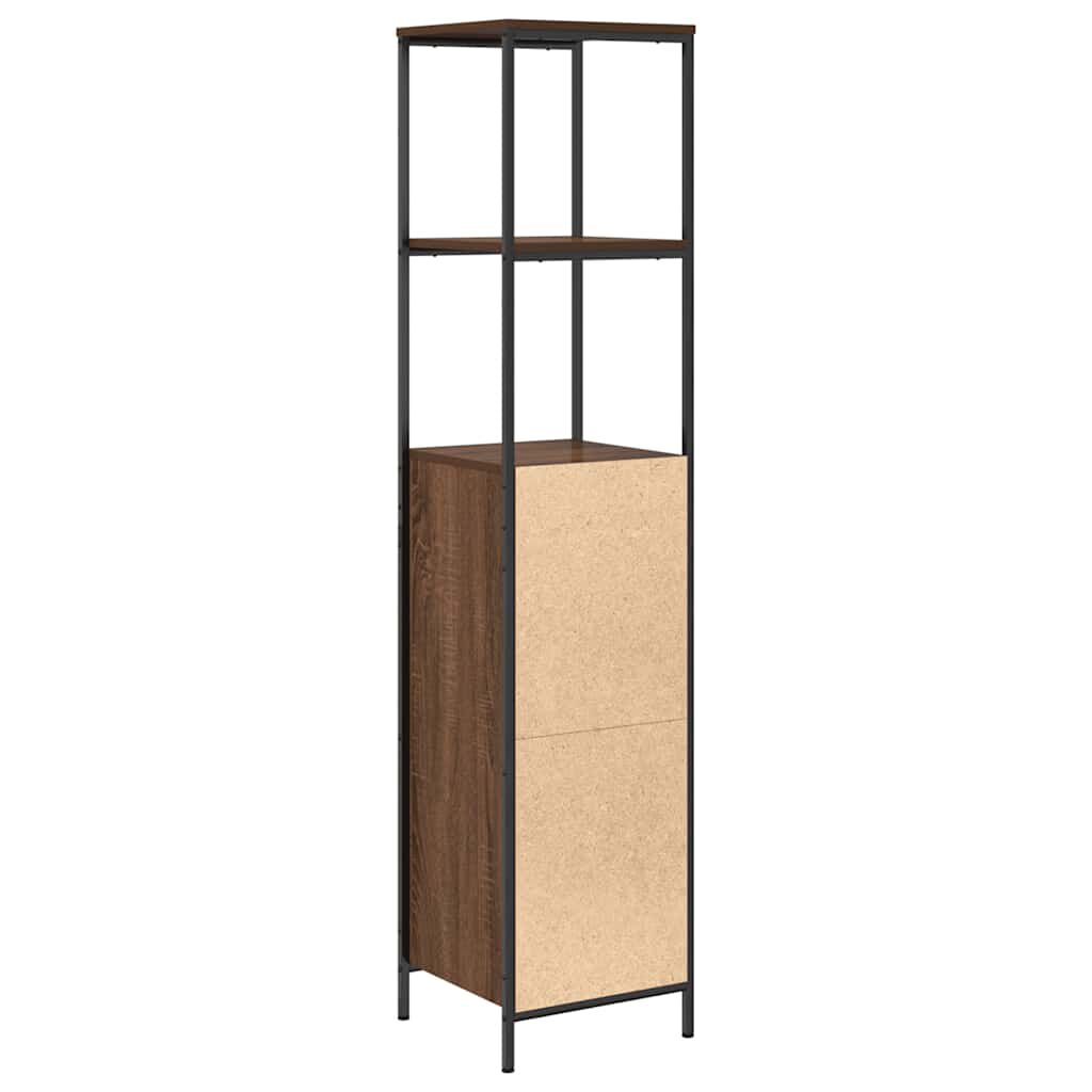 vidaXL Ντουλάπι μπάνιου με ράφια καφέ δρυς 36x35x165 εκ.