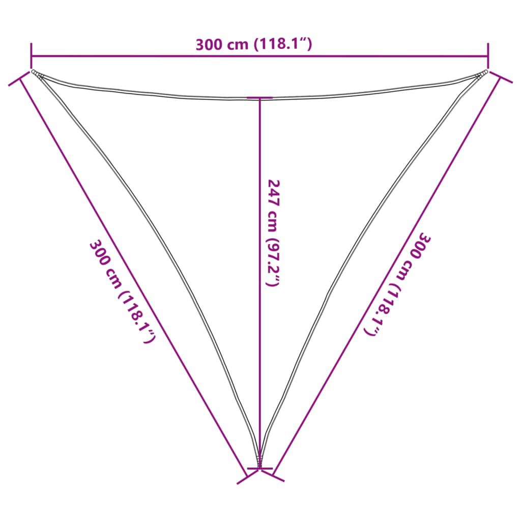 vidaXL Πανί Σκίασης Taupe 3 x 3 x 3 μ. από HDPE 160 γρ/μ²