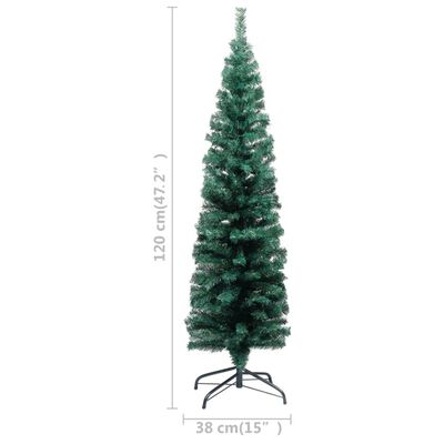 vidaXL Χριστουγεν. Δέντρο Προαναμμένο Τεχνητό Βάσεις Πράσινο 120εκ PVC