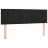 vidaXL Κρεβάτι Boxspring με Στρώμα & LED Μαύρο 140x200 εκ. Βελούδινο