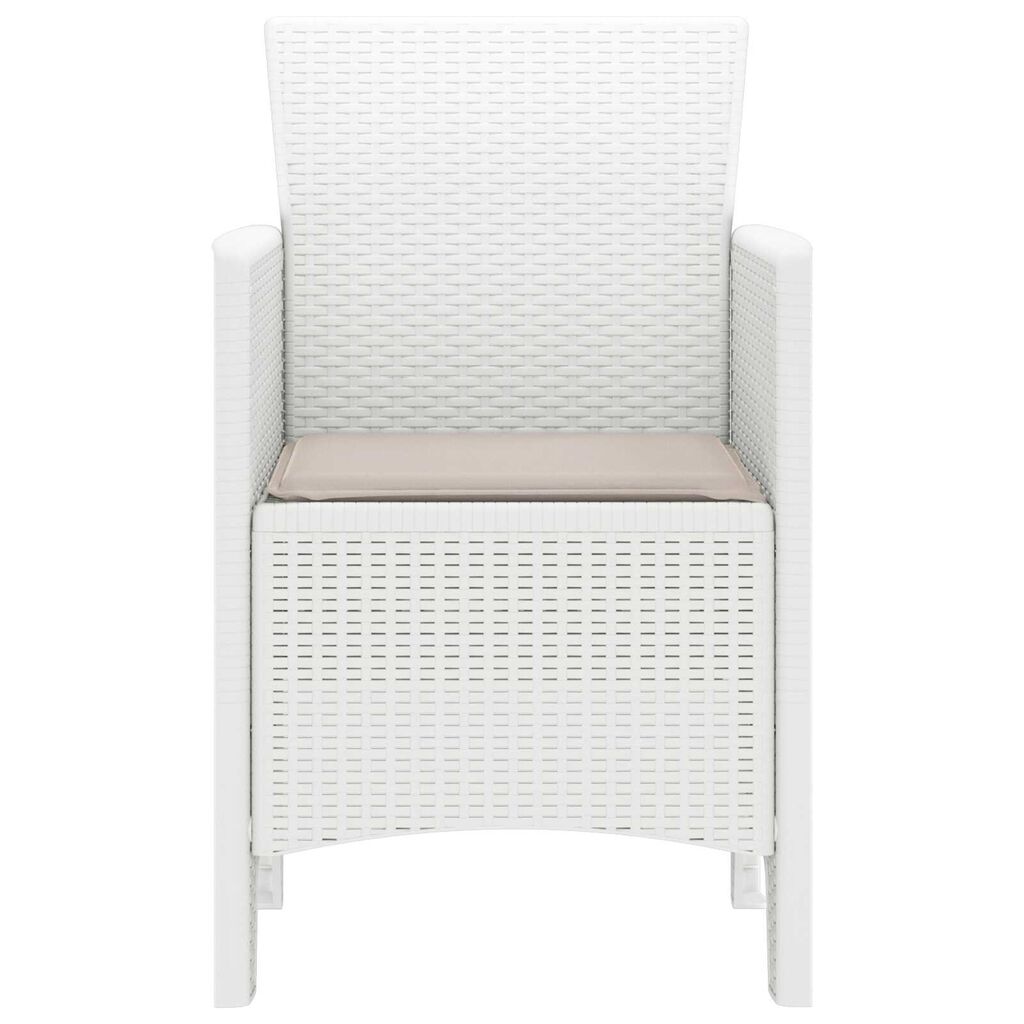 vidaXL Καρέκλα Κήπου 2 pcs Λευκό 53 x 49 x 85 εκ. PP