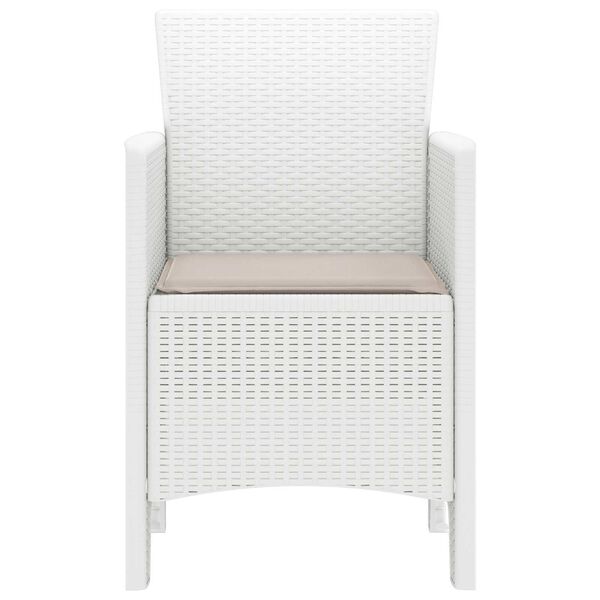 vidaXL Καρέκλα Κήπου 2 pcs Λευκό 53 x 49 x 85 εκ. PP