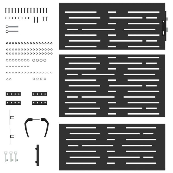 vidaXL Πύλη Κήπου Μαύρο 105 x 150 cm Ατσάλι με Επικάλυψη Πούδρας