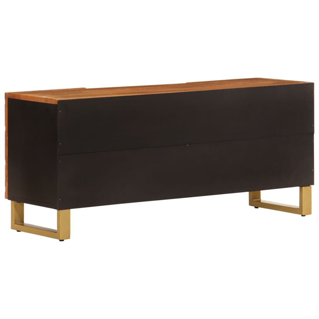 vidaXL Έπιπλο Τηλεόρασης Καφέ/Μαύρο 105x33,5x46 εκ. Μασίφ Ξύλο Μάνγκο