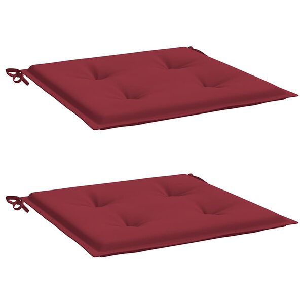vidaXL Μαξιλάρια Καρέκλας Κήπου 2τεμ Μπορντό 50x50x4 εκ. Oxford Ύφασμα