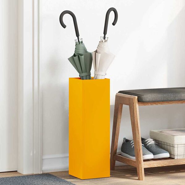 vidaXL Σχέδιο & βάση αποθήκευσης Μουσταρδί 15.5 x 15.5 x 49 εκ Ατσάλι