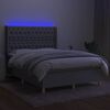 vidaXL &Kappa;&rho;&epsilon;&beta;ά&tau;&iota; Boxspring &mu;&epsilon; &Sigma;&tau;&rho;ώ&mu;&alpha; & LED &Alpha;&nu;.&Gamma;&kappa;&rho;&iota; 140x190&epsilon;&kappa;. &Upsilon;&phi;&alpha;&sigma;&mu;ά&tau;&iota;&nu;&omicron;