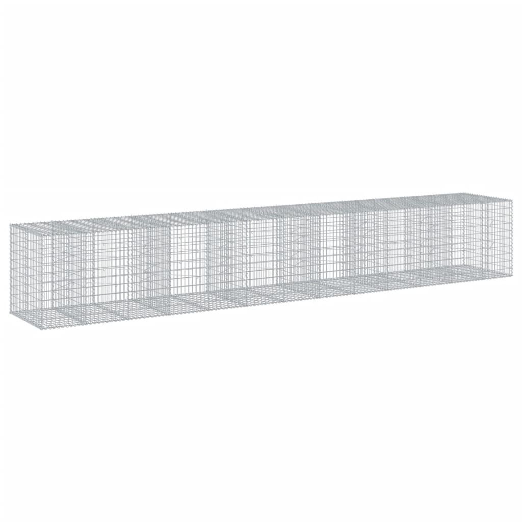 vidaXL Συρματοκιβώτιο με Κάλυμμα 650x100x100εκ από Γαλβανισμένο Χάλυβα