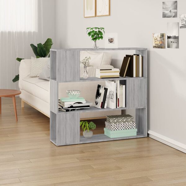 vidaXL Βιβλιοθήκη/Διαχωριστικό Χώρου Γκρι Sonoma 100 x 24 x 94 εκ.
