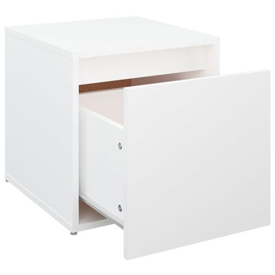 vidaXL Κουτί με Συρτάρι Λευκό 40,5x40x40εκ. Επεξεργασμένο Ξύλο