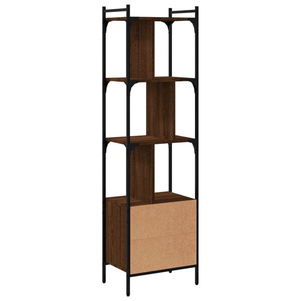 vidaXL Βιβλιοθήκη με Πόρτα Καφέ Δρυς 44,5x30x154,5 εκ. Επεξ. Ξύλο