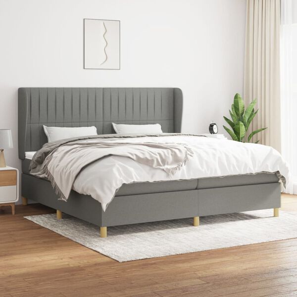 vidaXL &Kappa;&rho;&epsilon;&beta;ά&tau;&iota; Boxspring &mu;&epsilon; &Sigma;&tau;&rho;ώ&mu;&alpha; &Sigma;&kappa;&omicron;ύ&rho;&omicron; &Gamma;&kappa;&rho;&iota; 200x200 &epsilon;&kappa;. &Upsilon;&phi;&alpha;&sigma;&mu;ά&tau;&iota;&nu;&omicron;