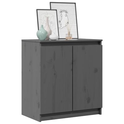 vidaXL Βοηθητικό Ντουλάπι Γκρι 60 x 36 x 65 εκ. από Μασίφ Ξύλο Πεύκου