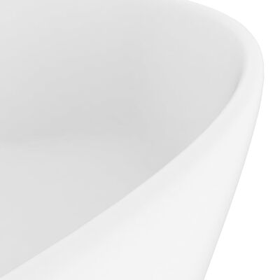 vidaXL Νιπτήρας Πολυτελής με Υπερχείλιση Λευκό Ματ 36x13 εκ. Κεραμικός