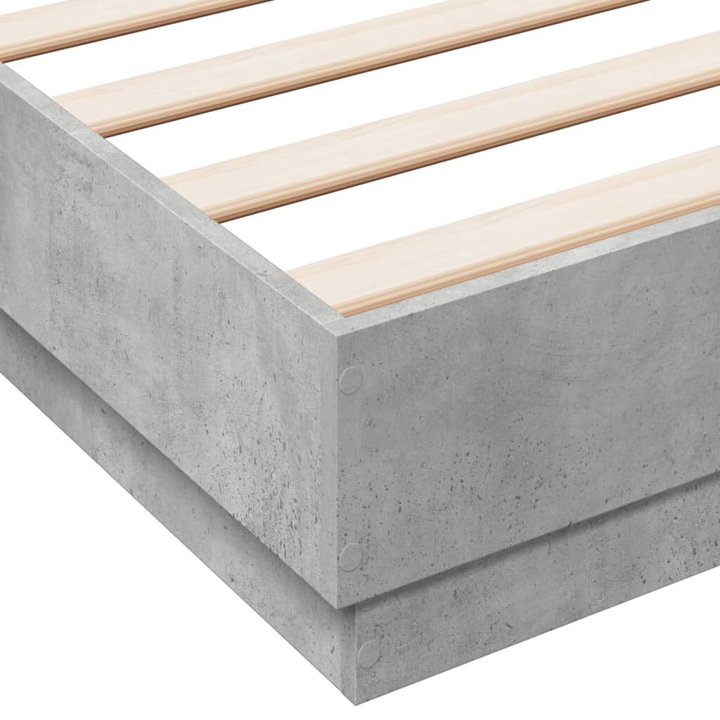 vidaXL Πλαίσιο Κρεβατιού Γκρι Σκυροδέματος 140x200 εκ. Επεξεργ. Ξύλο