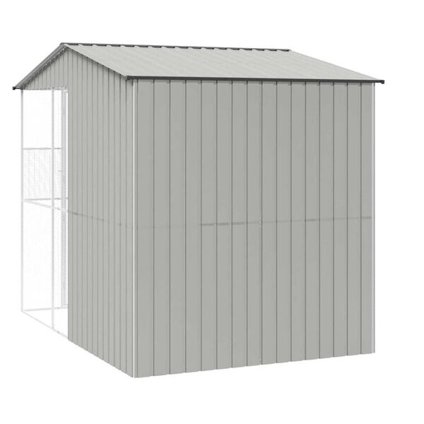 vidaXL Κλουβί Πουλιών Γκρι 215 x 310 x 247 εκ. Γαλβανισμένος χάλυβας