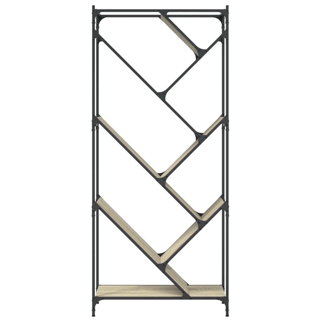 vidaXL Βιβλιοθήκη Sonoma Δρυς 79x30x180 εκ. Επεξεργ. Ξύλο & Μέταλλο