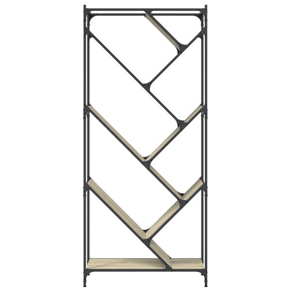 vidaXL Βιβλιοθήκη Sonoma Δρυς 79x30x180 εκ. Επεξεργ. Ξύλο & Μέταλλο