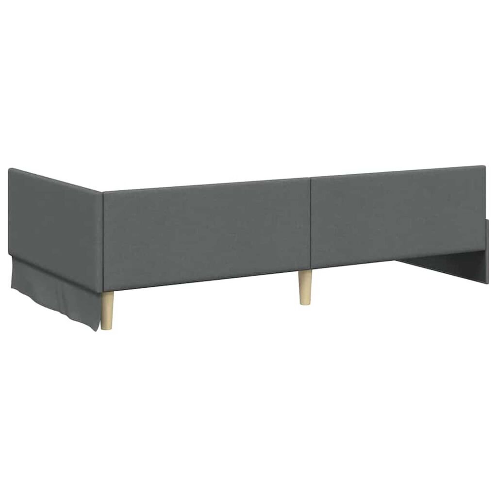 vidaXL Κρεβάτι Γωνίας Σκούρο γκρι 100 x 200 cm Ύφασμα και Έργο ξύλου