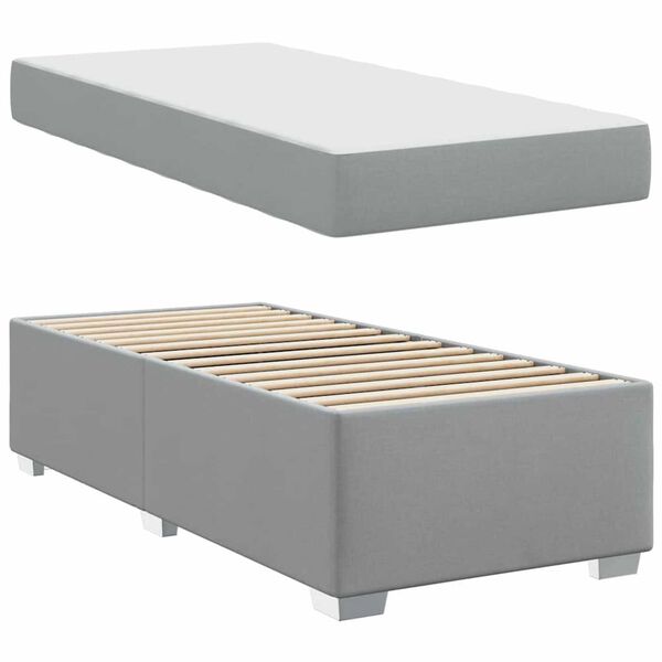 vidaXL Σκελετός Κρεβατιού Ανοιχτό γκρι 80 x 200 cm ύφασμα