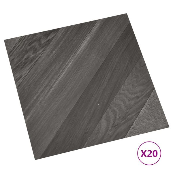 vidaXL Δάπεδο Αυτοκόλλητο Γκρι Ριγέ 20 τεμ. 1,86 μ² από PVC