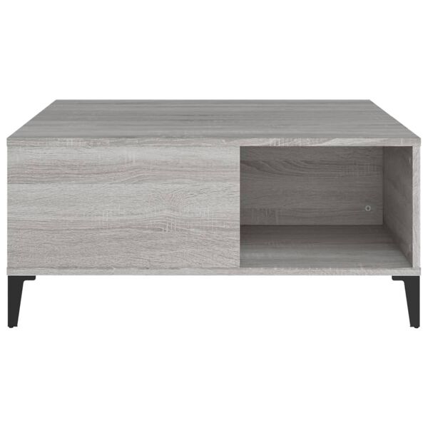 vidaXL Τραπεζάκι Σαλονιού Γκρι Sonoma 80x80x36,5εκ. Επεξεργασμένο Ξύλο
