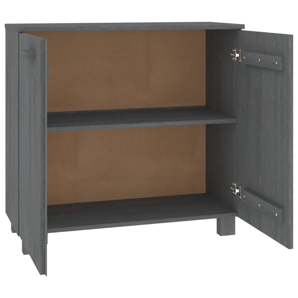 vidaXL Ντουλάπι HAMAR Σκ. Γκρι 85 x 35 x 80 εκ. από Μασίφ Ξύλο Πεύκου