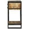 vidaXL End Table με συρτάρι Καφέ 40 x 40 x 80 cm Στερεό ξύλο μάνγκο