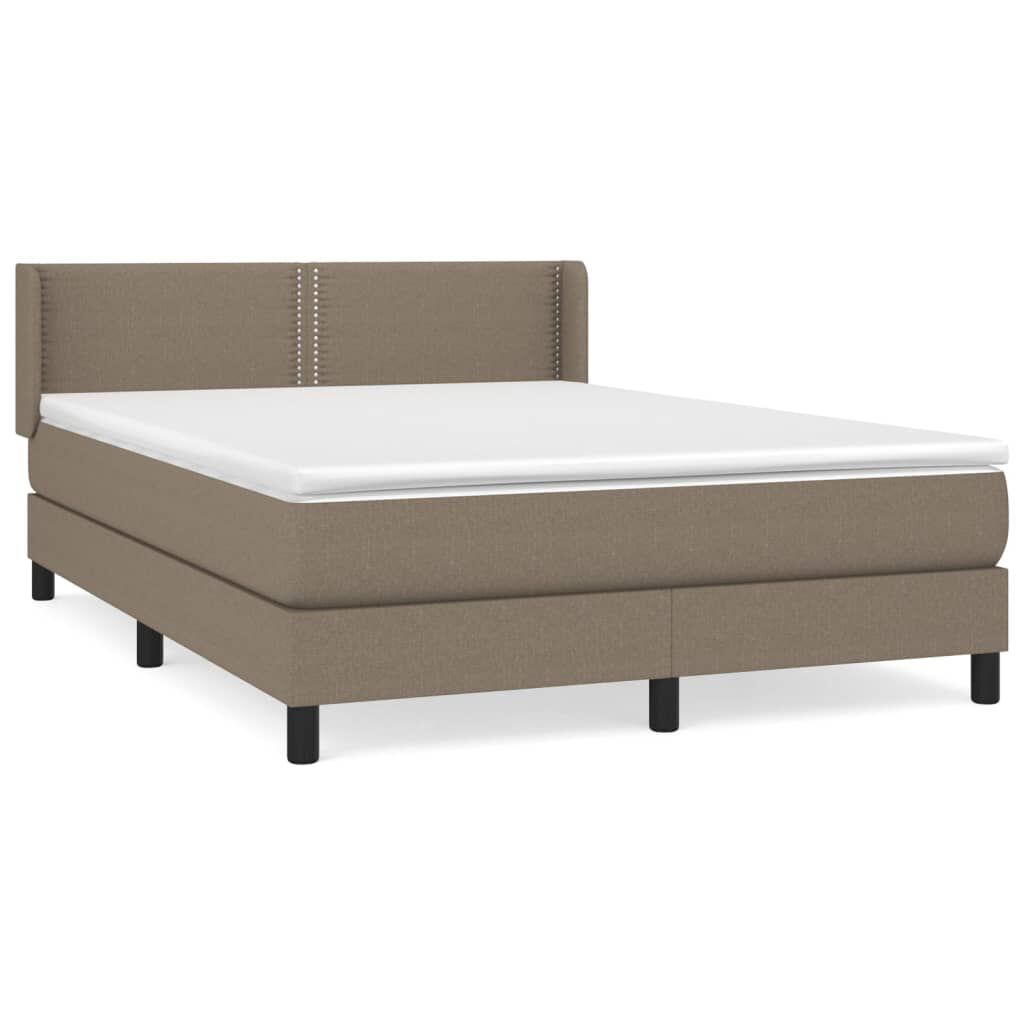 vidaXL Κρεβάτι Boxspring με Στρώμα Taupe 140x200 εκ. Υφασμάτινο