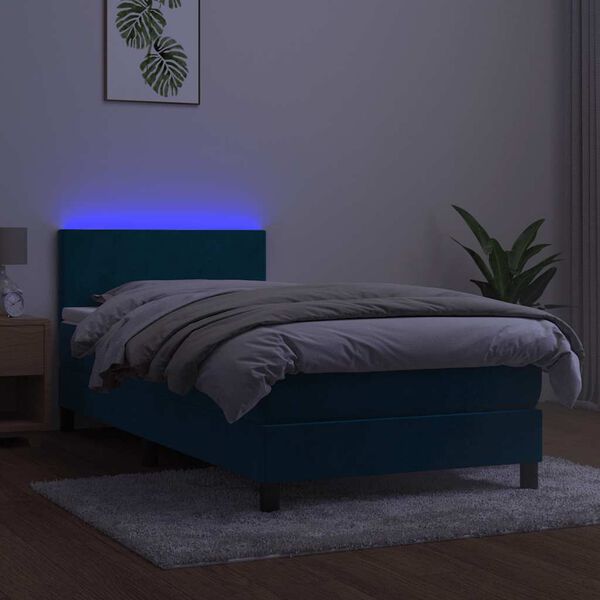 vidaXL &Kappa;&rho;&epsilon;&beta;ά&tau;&iota; Boxspring &mu;&epsilon; &Sigma;&tau;&rho;ώ&mu;&alpha; & LED &Sigma;&kappa;. &Mu;&pi;&lambda;&epsilon; 80x200 &epsilon;&kappa;. &Beta;&epsilon;&lambda;&omicron;ύ&delta;&iota;&nu;&omicron;